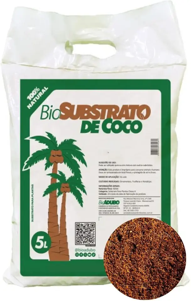 Substrato Pó de Coco Natural 5 L Lavado