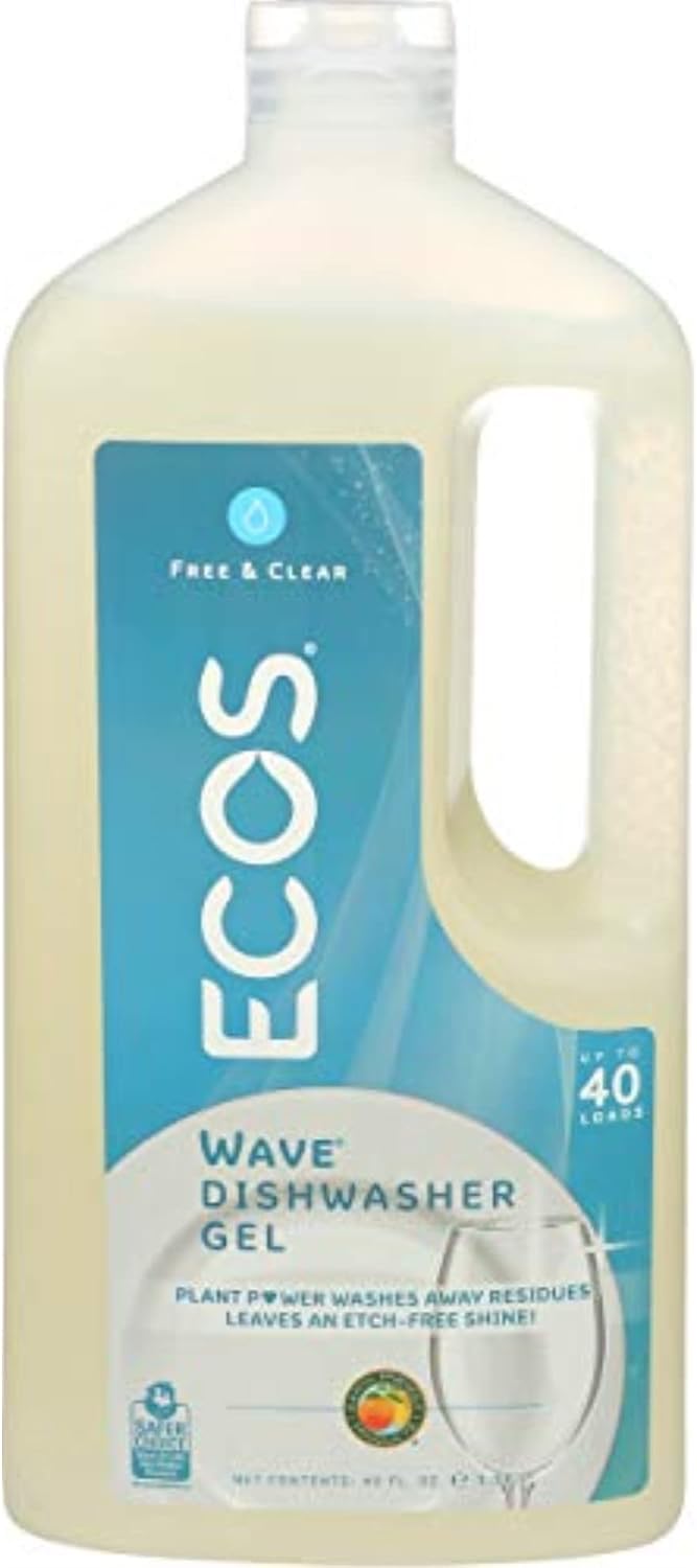 Earth Friendly Products Wave Auto Dishwasher Gel, Free and Clear, 40 Ounce