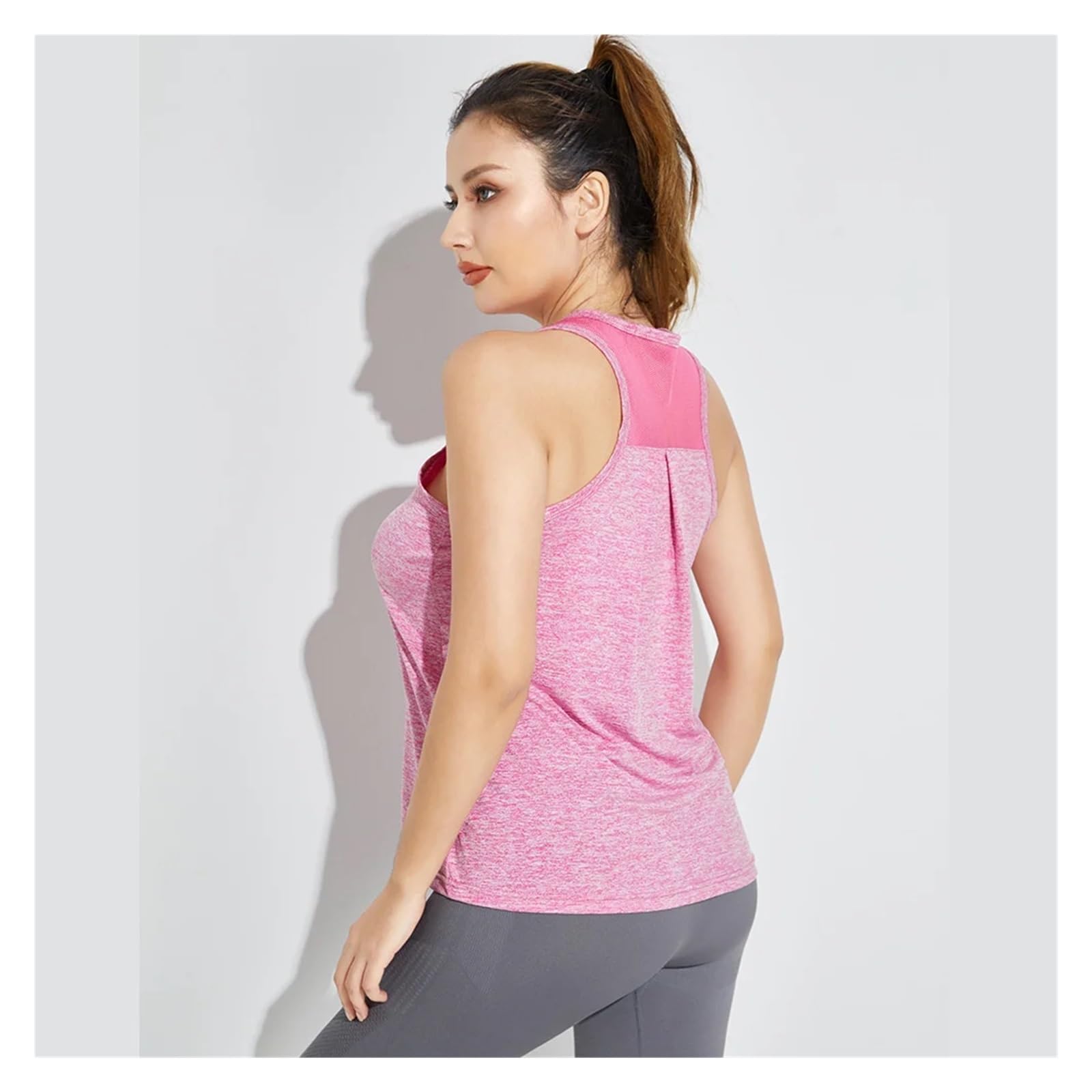 Canotte da Allenamento da Donna Gilet Fitness Yoga Camicetta Sportiva Tinta Unita Collant Sportivi da Donna Gilet da Allenamento Push up da Donna(Black,XL)