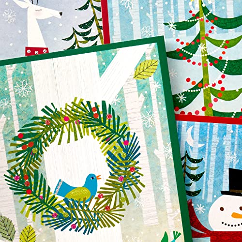 Image Arts Cartões de Natal em caixa sortidos, arte popular festiva (4 desenhos, 24 cartões com enve