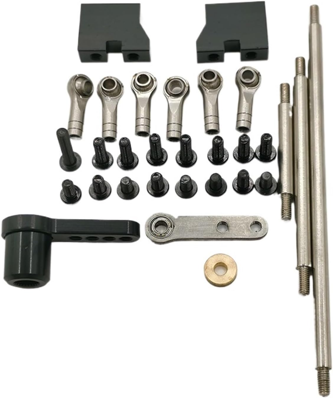Steering Linkage Servo Link Truck Metal Linkage Steering Rod 8X8 6X6 Axle Servo Steering Arm 1/14 Fit For Tamiya Fit For Scania 770S Fit For Volvo Fit For Benz Fit For MAN TGX LESU Car Direction Pull