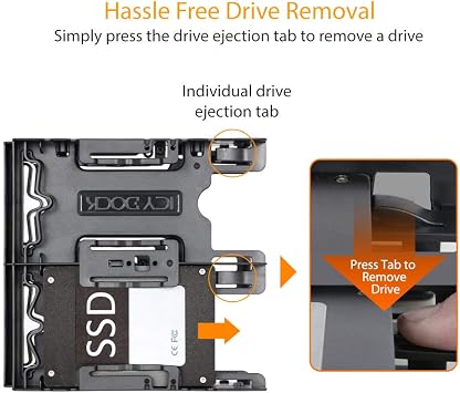 ICY DOCK 4 x 2.5 HDD / SSD Bracket Mount Kit Adapter for 5.25 Drive Bay - FLEX-FIT Quattro MB344SP