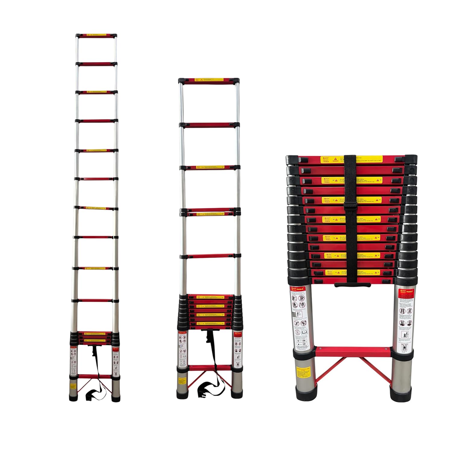 Jon Bhandari Tools 4.4 Meter 14.3 feet Professional Folding Telescopic Ladder 150kg Capacity | Portable Foldable Multipurpose Collapsible for Home, Outdoor & Office Work Use (15 Step Aluminium)-picture-13
