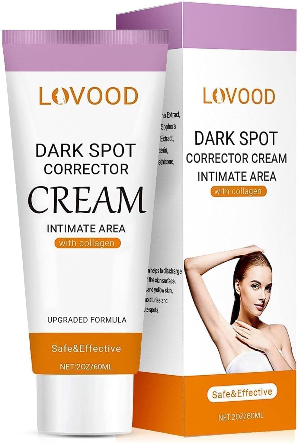 LOVOOD Dark Spot Corrector Cream – Onderarm, Nek, Armpit, Kniees, Elbows, Private Zones, Intimate Areas – Upgraded Formula, Instant Result 2 fl.oz