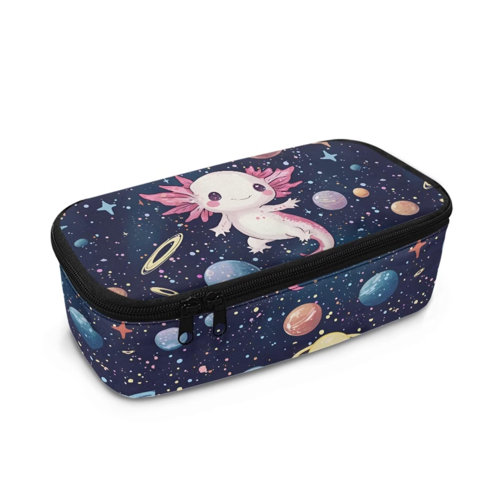 Dngkaoje Kids Pencil Case for School Girls Pen Bags Cute Axolotl Print Pencil Box Pen Pouch for Boys Teens Large Stationery Organizer Bag Stationery Bags School Supplies — image 1