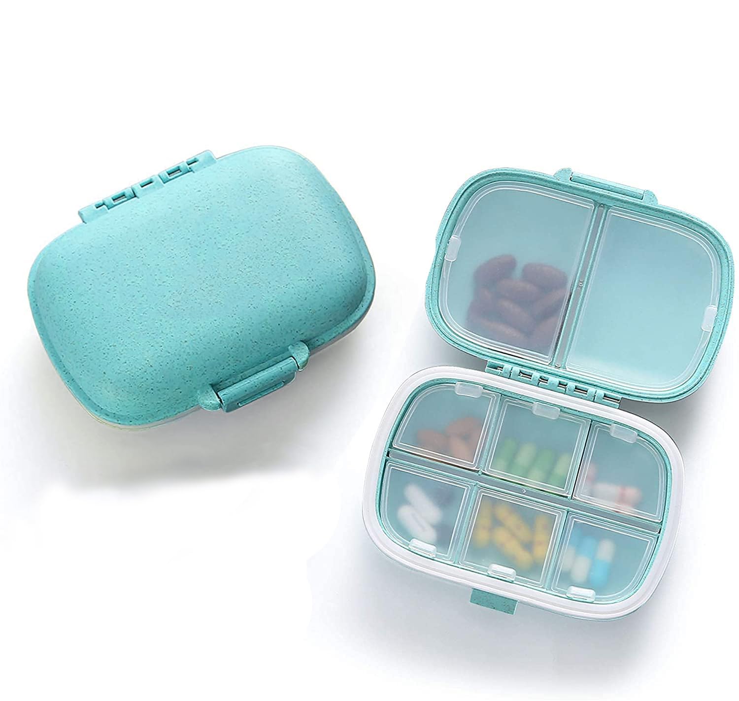 Portable Empty First Aid Medicine Tablet 8 Compartments Portable Pill Case | Plastic Small Size, Mini Travel Medicine Pouch Waterproof Seal Handy Pills Pocket for Travels (Pack of 1)-image-1