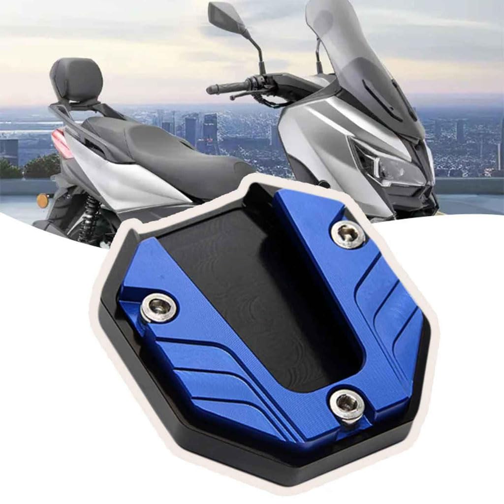 GLSDC Motorcycle Side Stand Plate Pad for Suzuki VStrom 1000 1000XT DL1000 VStrom 1050 1050XT DL1050, Aluminum Alloy Motorcycle Kickstand Pad Prevents Tiles Wear Marks,Blue