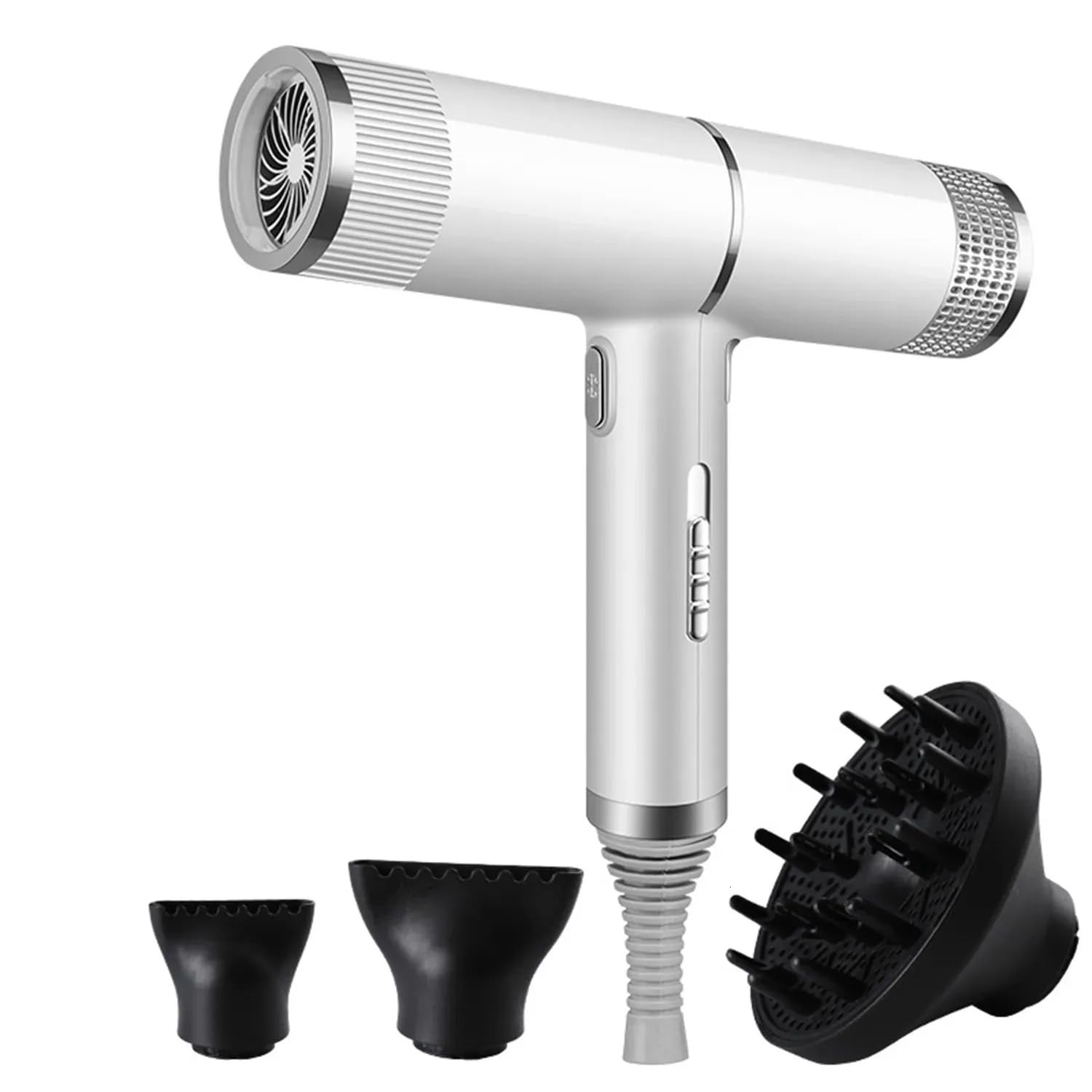 Avilia Asciugacapelli Bianco con Diffusore 1500W - 50Hz - 220V Ideale per Capelli Lisci e Ricci - 2 Velocità e 3 Temperature per Ogni Tipo di Esigenza e Capello - Funzione Aria Fredda per Fissaggio.