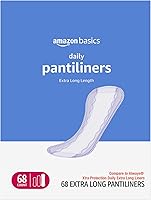 Amazon Basics Extra Long Unscented Daily Pantiliners for Women - Thin Leak Protection Panty Liners, Comfortable All-Day Wear