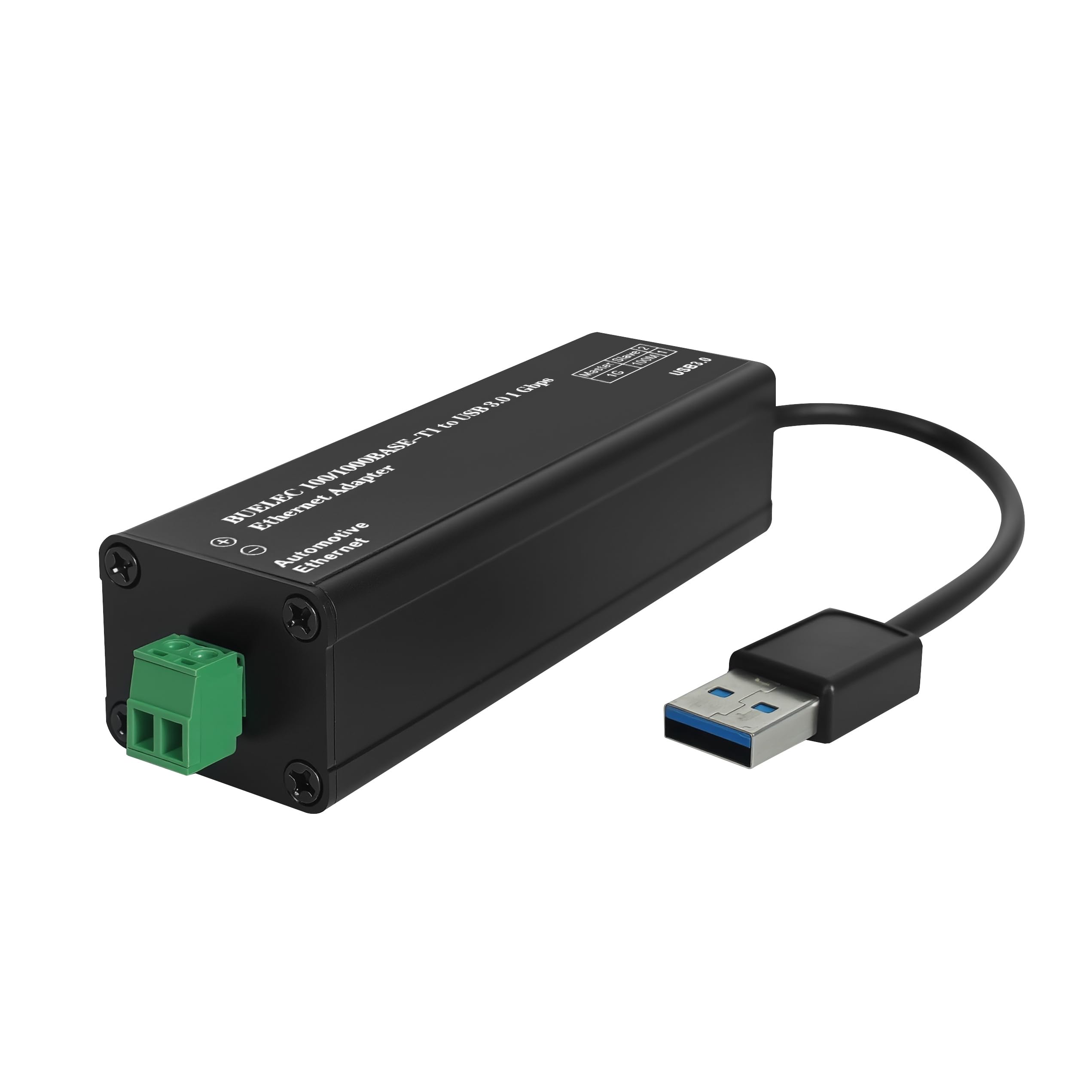 Adaptateur Ethernet USB 3.0 vers une seule paire automobile, 100/1000BASE-T1, alimenté par bus, avec adaptateurs MATEnet et HMTD, Plug and Play