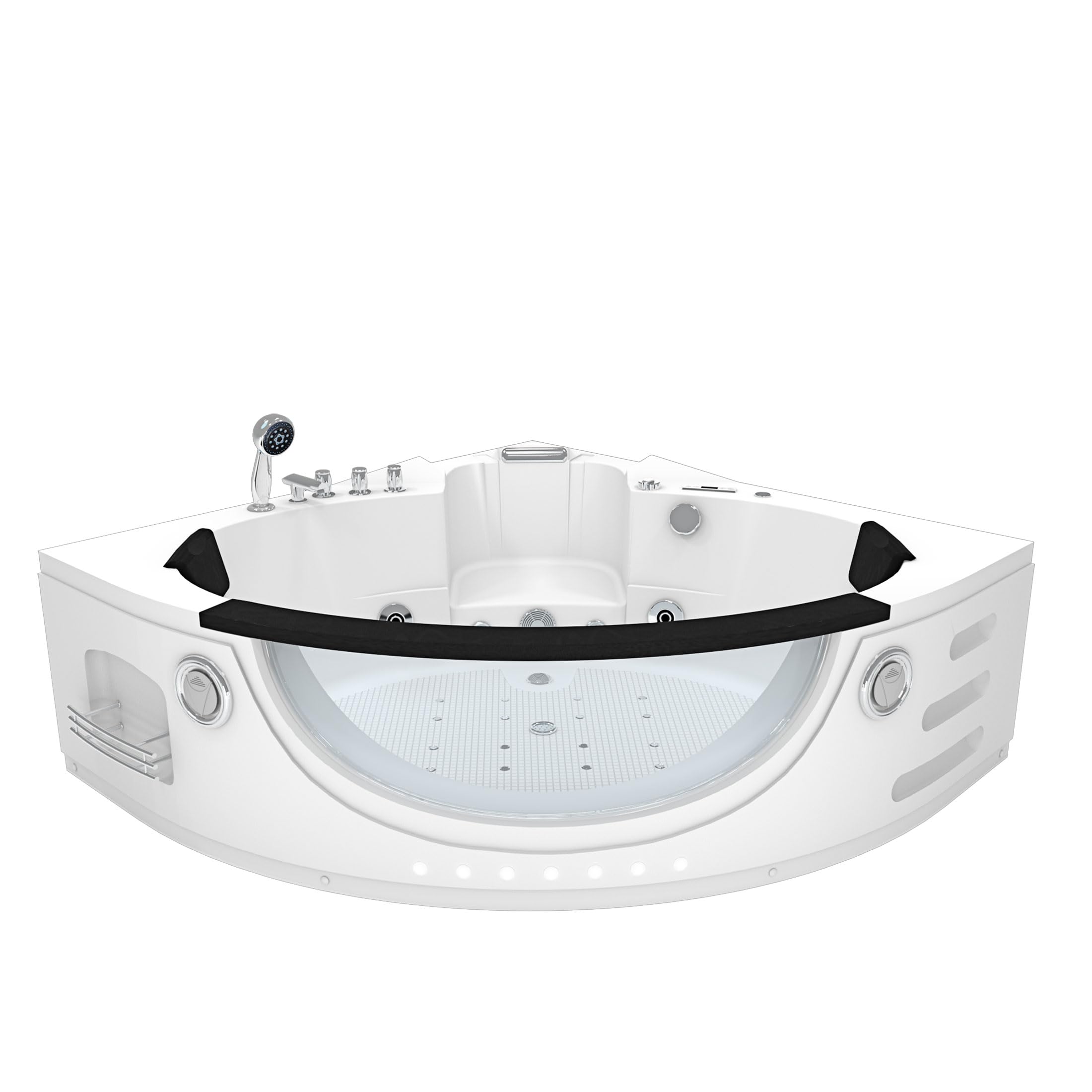 AcquaVapore Whirlpool Pool Badewanne Eckwanne Wanne W06H-SC 152x152cm aktive Schlauch-Reinigung