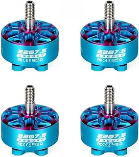 AXISFLYING Bando 2207 2207.5 1960KV FPV Moteur sans balais 6S Lipo arbre de sortie 5 mm pour pièces de drones de cinéma Freestyle de 12,7 cm (4 pièces 2207.5 1960 KV)
