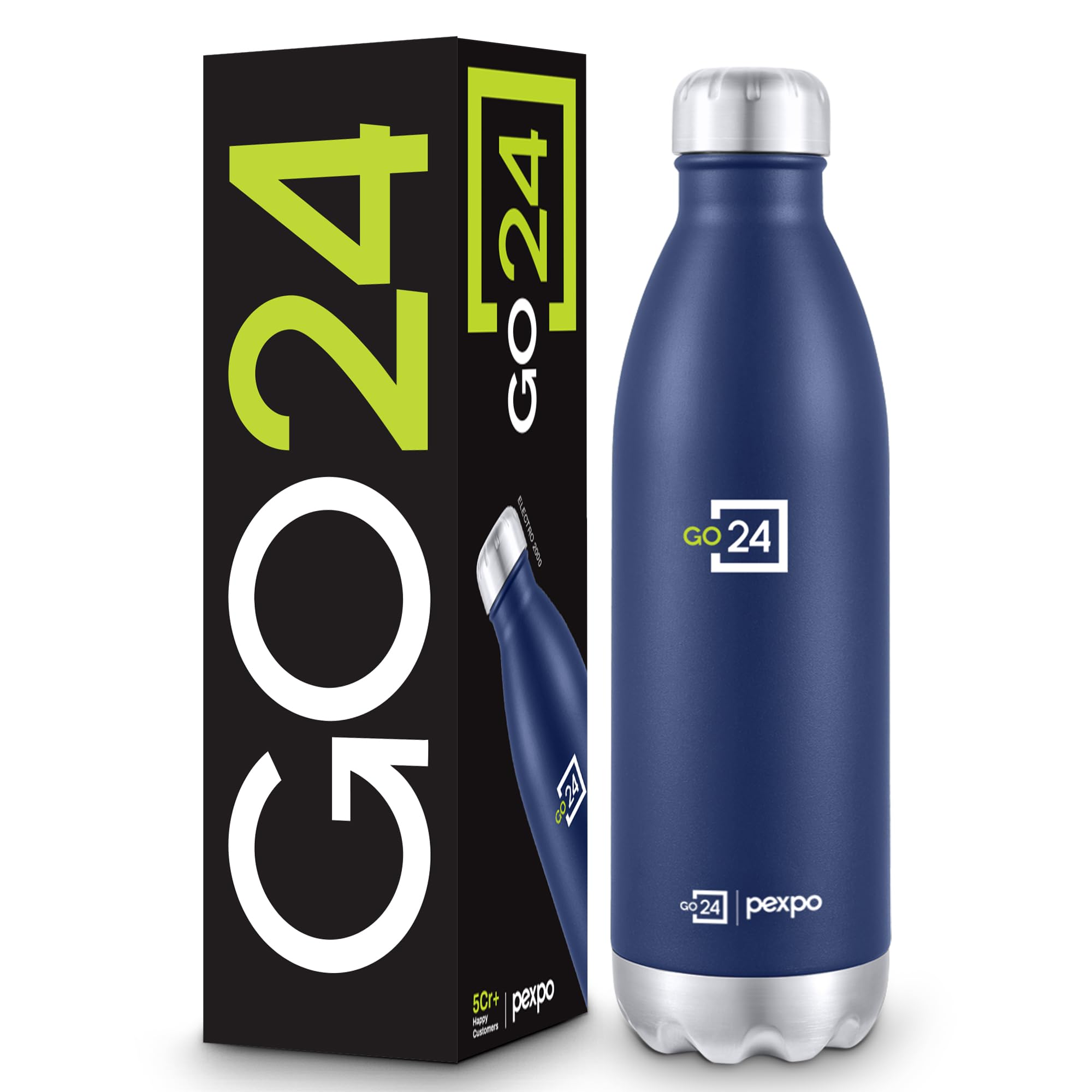 Go24 pexpo Stainless Steel Water Bottle Electro Denim Blue 1750ml