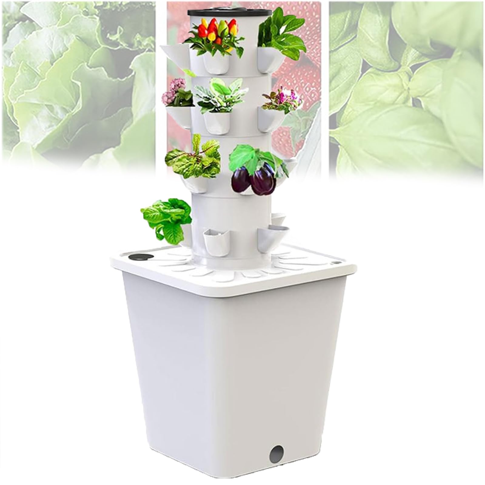 Tour hydroponique verticale 20 trous pour cultiver sans espace extérieur