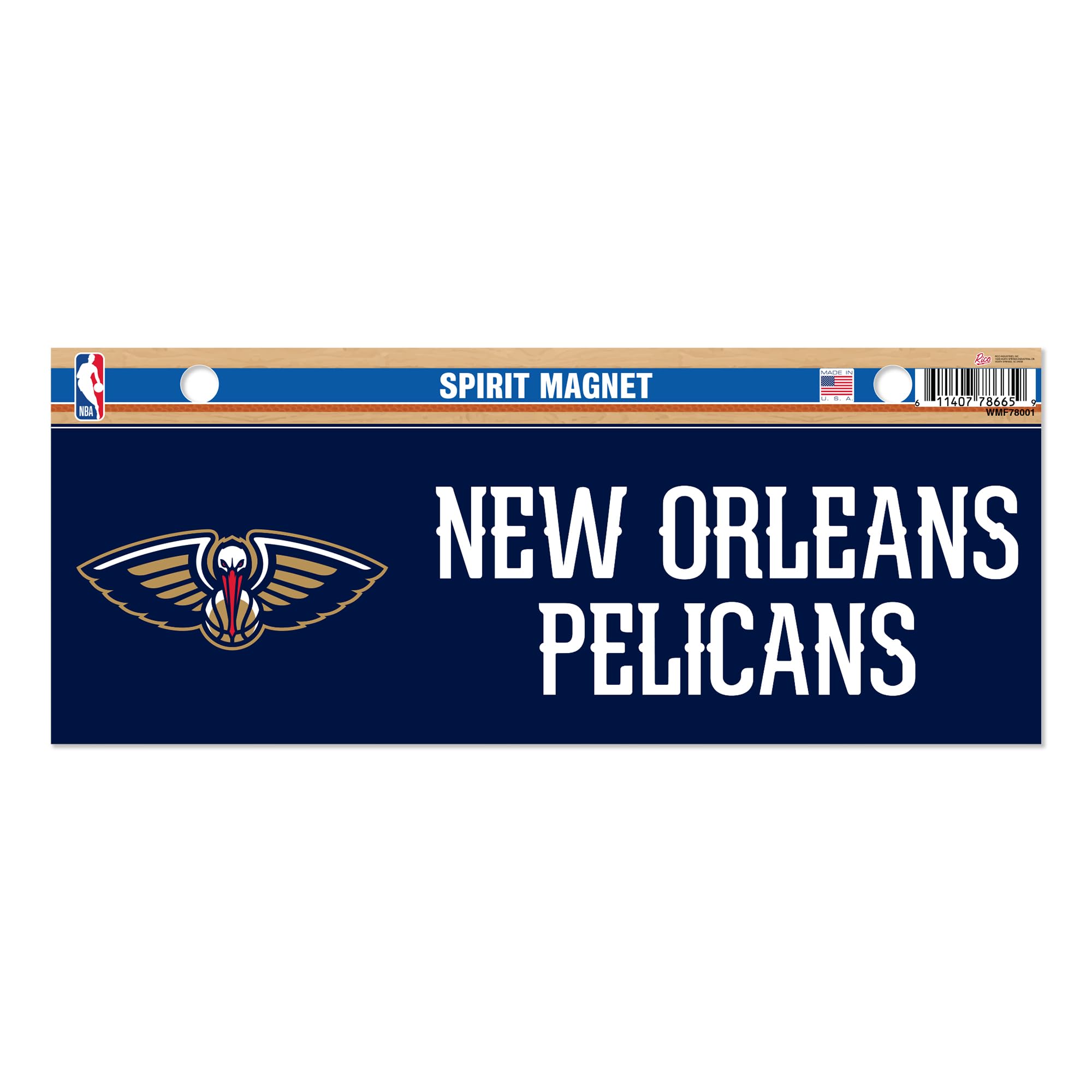 Rico Industries NBA Basketball New Orleans Pelicans 4 x 10 Team Spirit Magnet - Car, Home Décor - Refridgerator, Office, Kitchen