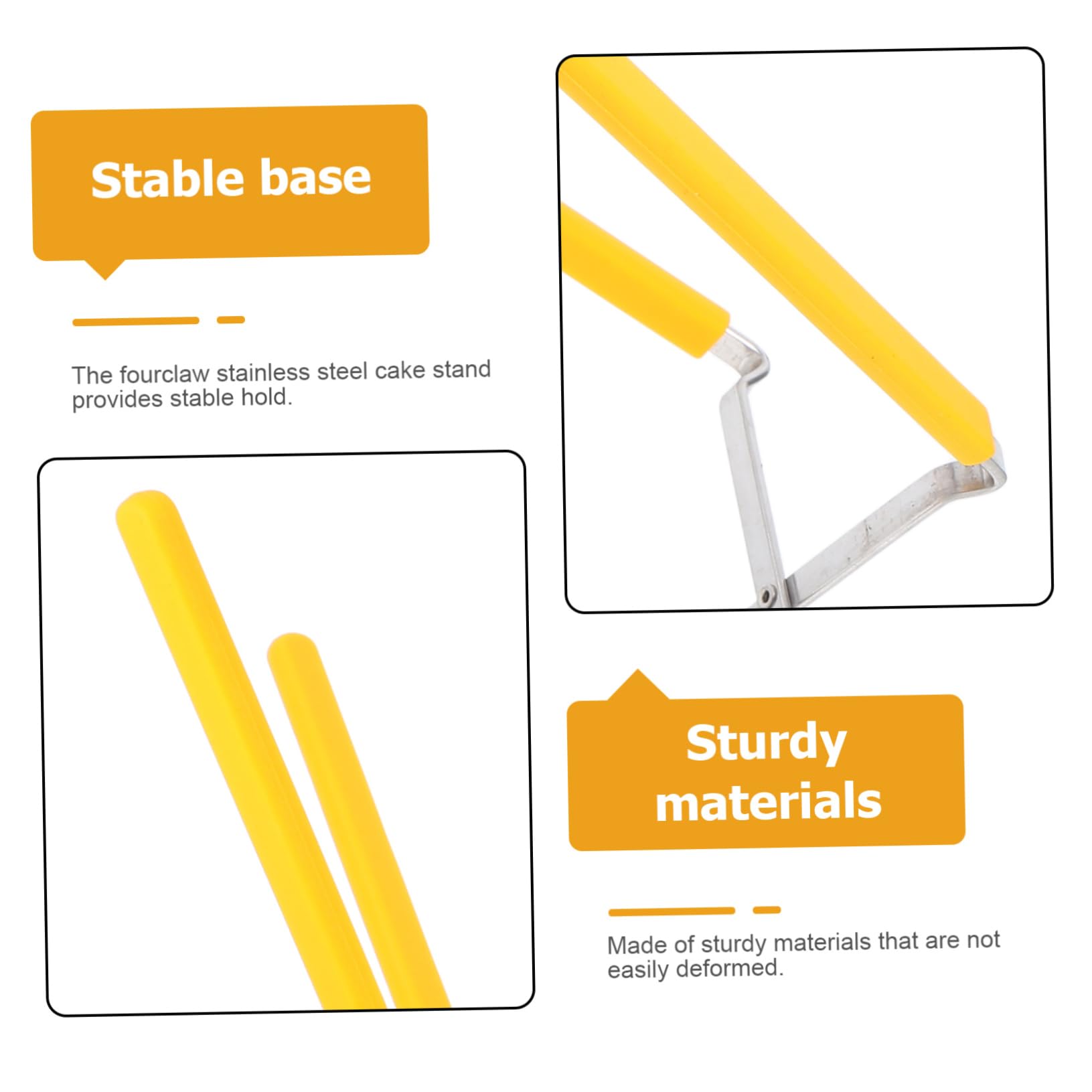 Supporto per Torta Chiffon in Acciaio Inossidabile Pieghevole con Artigli, Design Invertito, Facile da Pulire e Versatile per Dolci e Pane Giallo