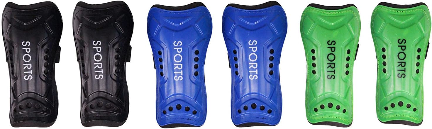 Smilesun 3 Pair Soccer Shin Guards Kids Youth Shin Pads and Shin Guard Sleeves for 6-13 Years Old Boys and Girls