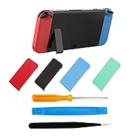 Vista 1 de CTHTBZ 4PCS Replacement Kickstand Bracket Holder for Nintendo Switch, Soft Touch Plastic Back Kick Stand With Repair Tool Kit Part Compatible with