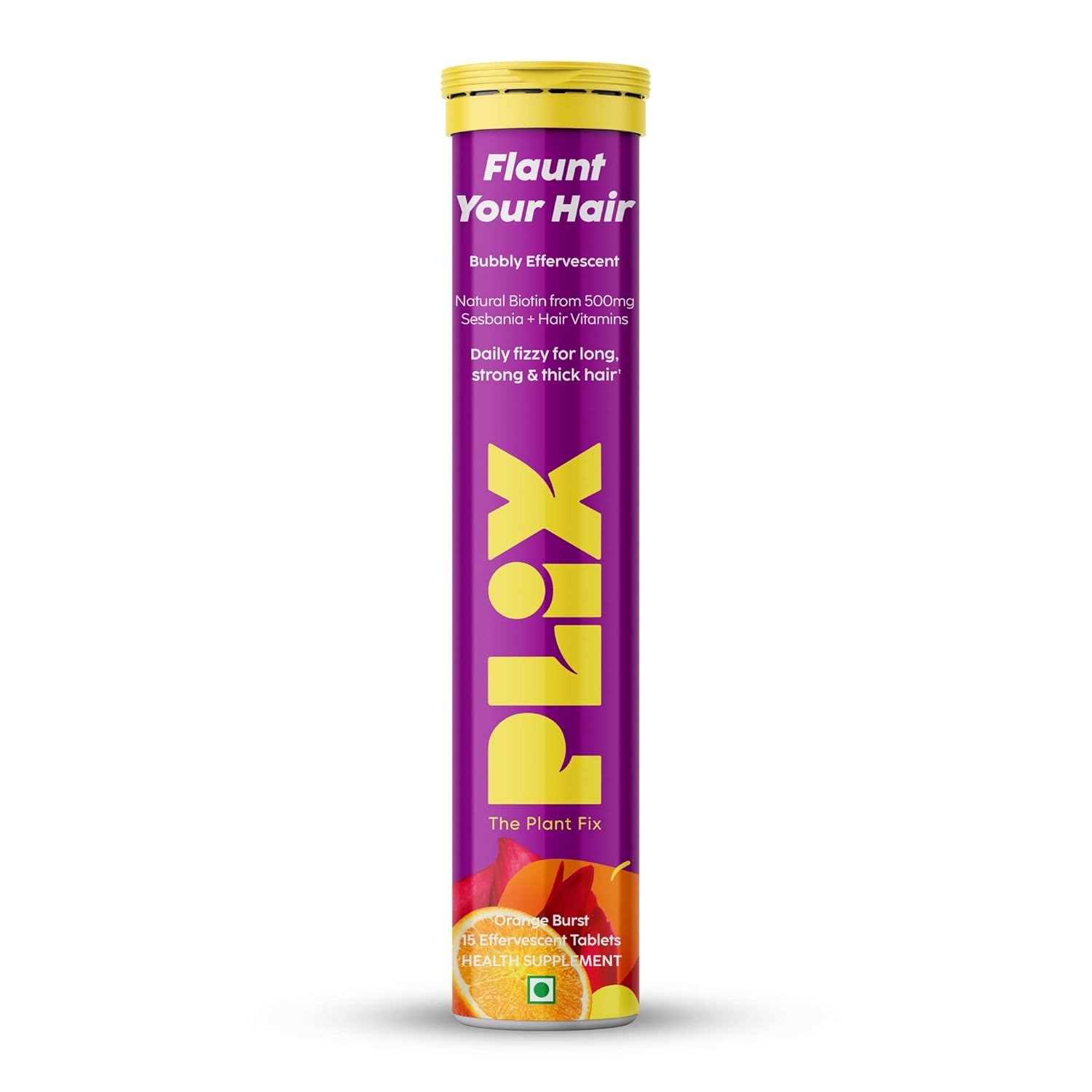 PLIX – THE PLANT FIX Heavenly Hair With Natural Biotin|15 Effervescent Tablets, Orange Flavour, Pack of 1|Supports Long, Lustrous, Strong Hair, |Vegan, Caffeine Free, Dairy Free, Sugar Free, Non GMO PLIX – THE PLANT FIX Heavenly Hair With Natural Biotin|15 Effervescent Tablets, Orange Flavour, Pack of 1|Supports Long, Lustrous, Strong Hair, |Vegan, Caffeine Free, Dairy Free, Sugar Free, Non GMO