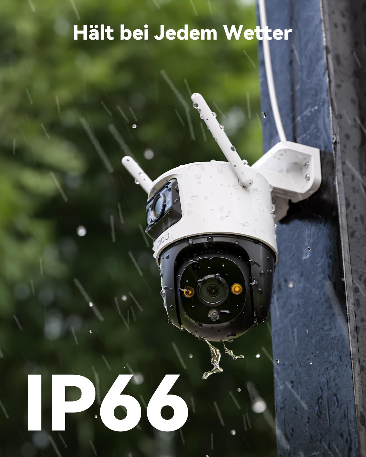 Imou 5MP+3MP Dual Kameras Überwachungskamera Aussen mit KI-Personen-/Fahrzeugerkennung, 360° PTZ WLAN Überwachungskamera Aussen, Farbnachtsicht, Automatischer Verfolgung, Zwei-Wege-Audio, Sirene, IP66