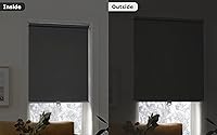 Vista 4 de Persianas enrollables sin cordones, sin herramientas, sin taladro, 100 % opacas, tela impermeable, con aislamiento térmico, protección UV, persianas