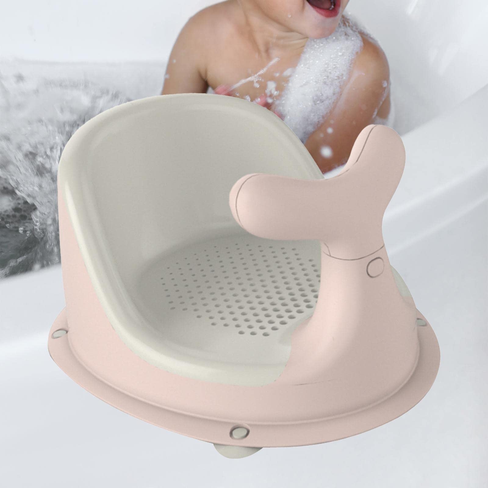 Qianly Badewannensitz Aus Geruchsfreiem TPE+PP Material Klappbar mit Saugstarken Saugnäpfen Und Stützender Rückenlehne für Babysicherheit für Familienbä,