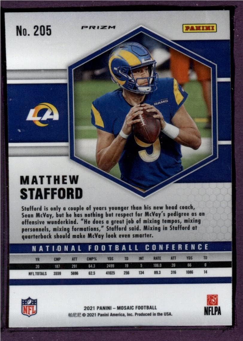 2021 Panini Mosaic Mosaic Genesis #205 Matthew Stafford NM-MT Los Angeles Rams Football