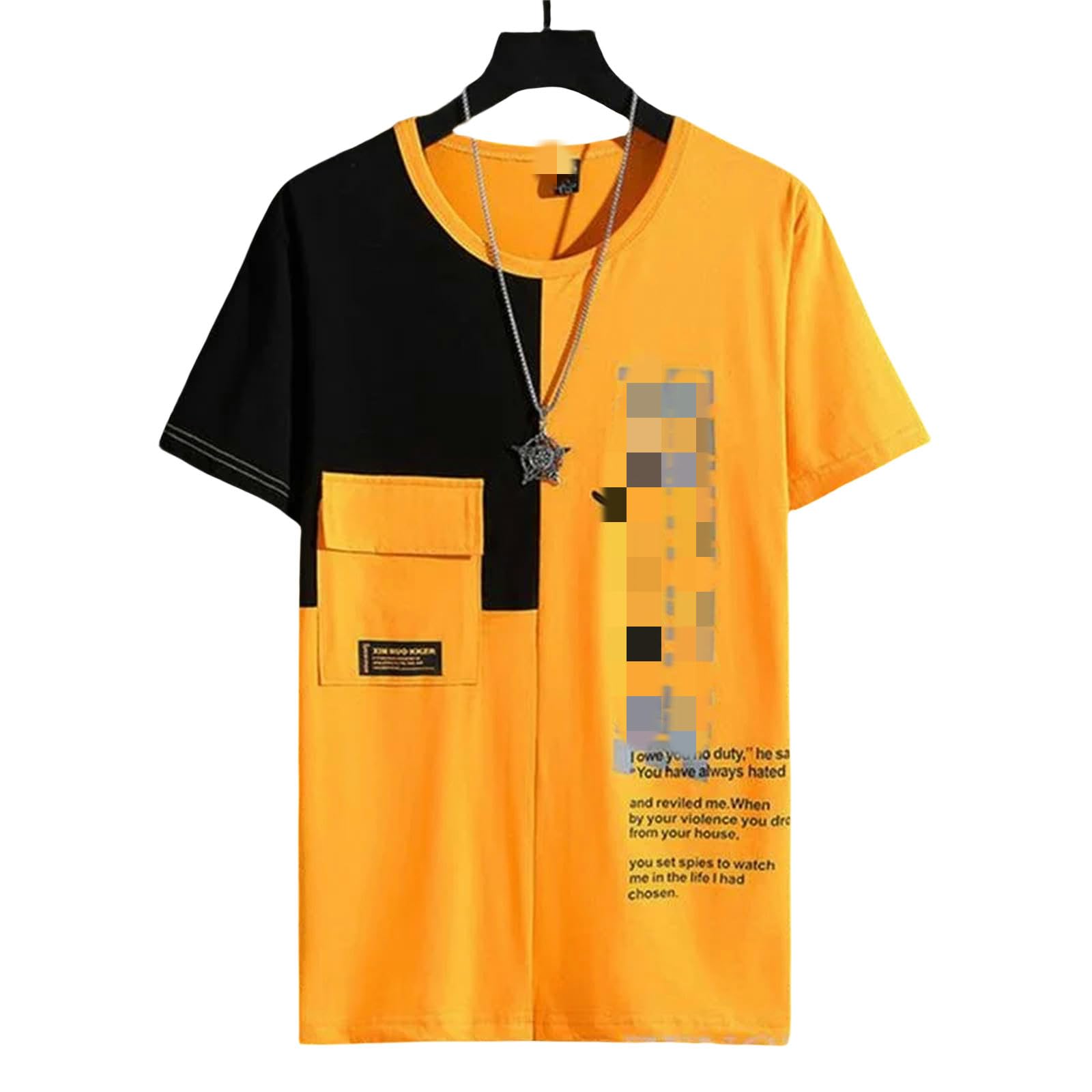 T-shirt 10xl homme grande taille jaune pour vacances décontractées