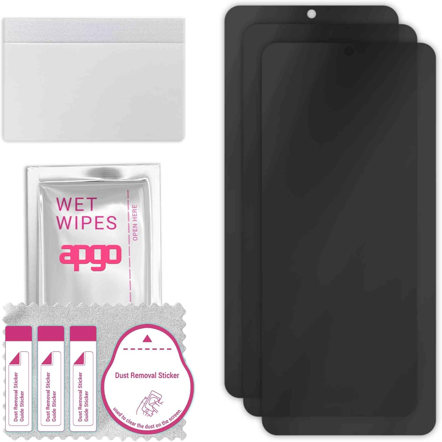 apgo 3x Privacy Matte Hybrid protective glass compatible with Huawei Y6p, flexible nano glass, great replacement for tempered glass, scratch-resistant, full glue, anti-spy