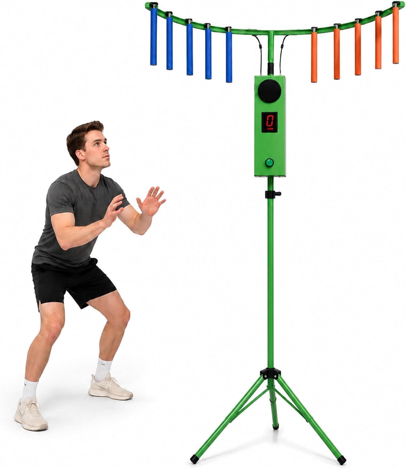 Juego Stick Challenge, Máquina Recreativa De Entrenamiento De Coordinación Mano-Ojo con Velocidad Ajustable, Luces Led Y Reacción Musical, 5 Velocidades, 6 Niveles, Ideal para Green