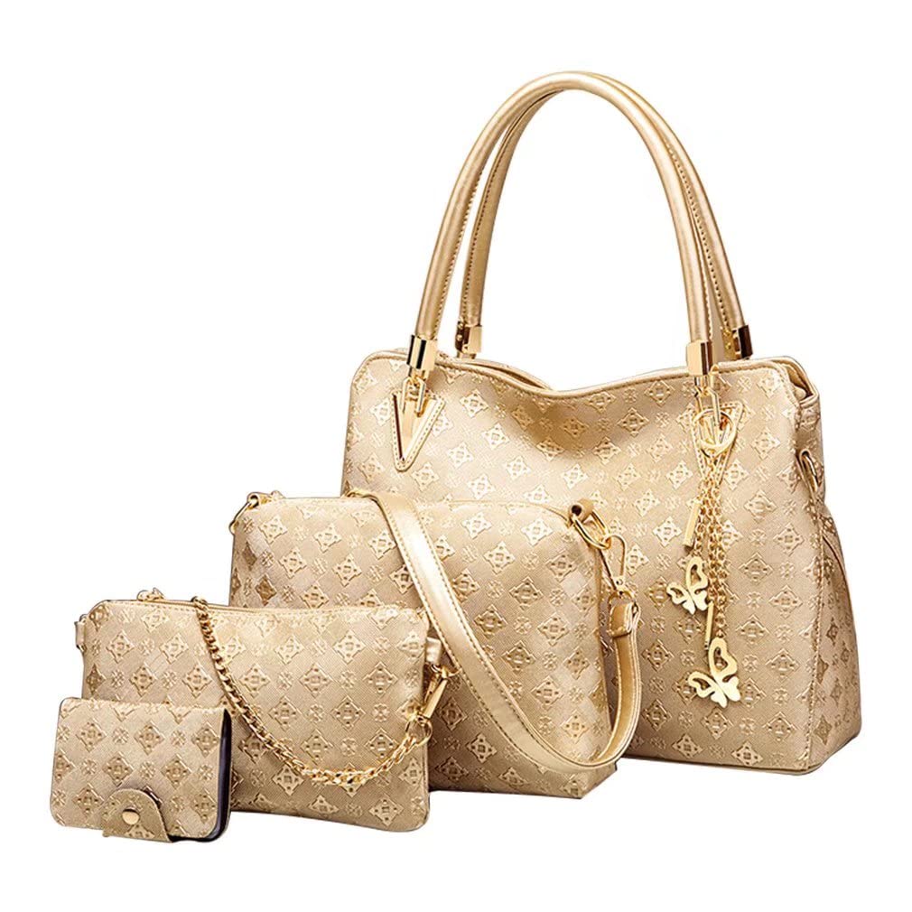 Pahajim Sac a Main Femme Sac Bandoulière Femme en PU Cuir Ensemble Sac a Main et Portefeuille Lot Sac a Main Femme Mode Sac Fourre Tout de 3 pcs Set | Ensemble de sac à bandoulière avec porte-cartes et sac à main à bandoulière pour le travail, le shopping