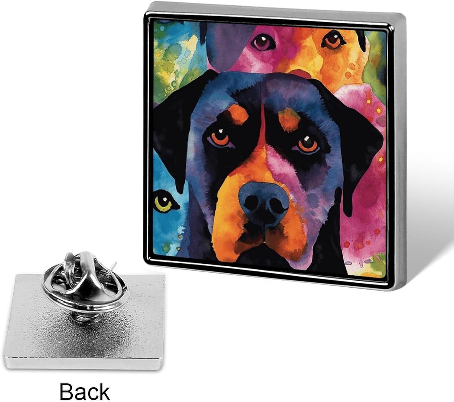 Personalized Button Pins Metal Square Badge Aesthetic for Decoration image 3