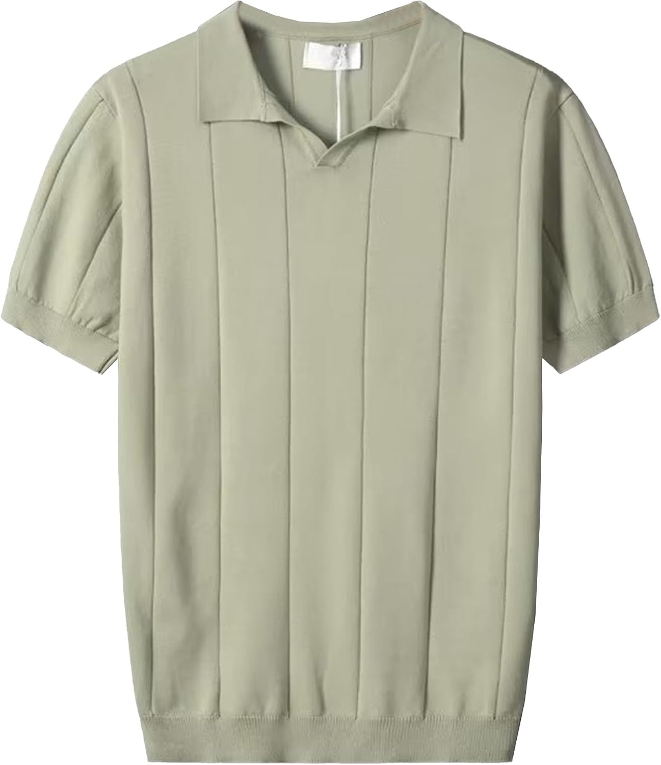 Men's Knit Short Sleeve Polo Shirt Slim Fit V-Neck Muscle Workout T-Shirts Summer Casual Pullover Tops for Men