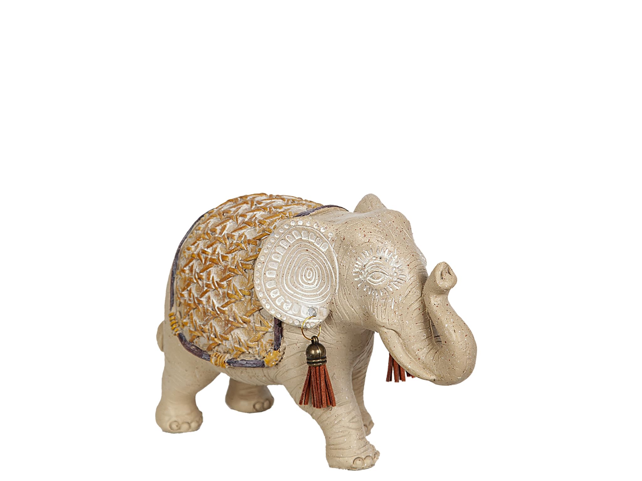 Éléphant crème rotin statuette déco maison moderne