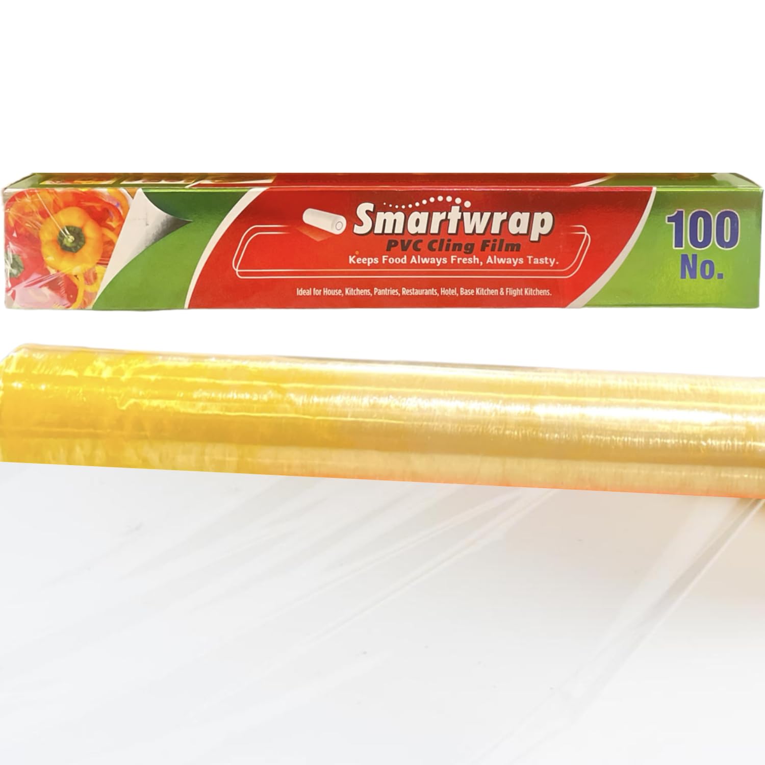 WRAP ON 100 Meter Biodegradable Cling Film Roll | BPA Free Food Wrapping Film for Kitchen Use | Non-Stick, Microwave Safe | Multipurpose Bio Wrap (Pack of 1)