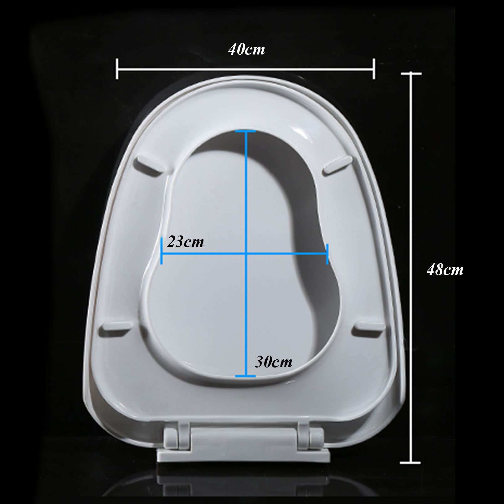 Asientos de WC Asiento de inodoro con cierre suave y topes antideslizantes, tapa de asiento de inodoro blanca de cierre silencioso con asiento cómodo de diseño ergonómico for una fácil instalación