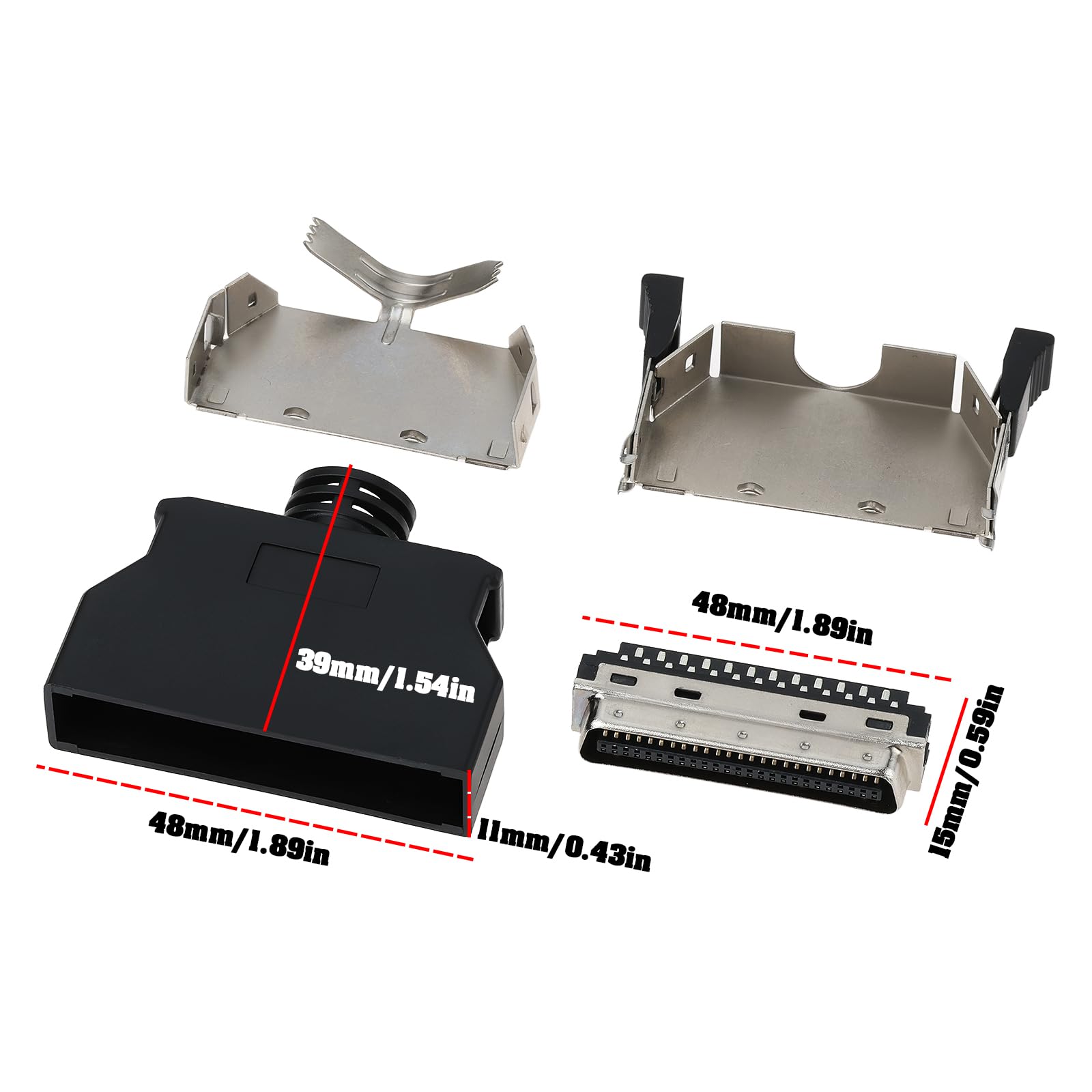 Kit de Connecteurs Mâles à Souder SCSI 50 Broches Blindé 2 Pièces