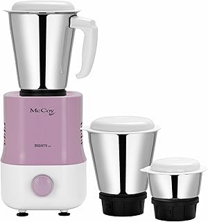 McCoy Mighty X5 Mixer Grinder | 3 SS Jars | 500 W Mixi | Hybrid Motor with 2 Years Warranty | Light Purple & White