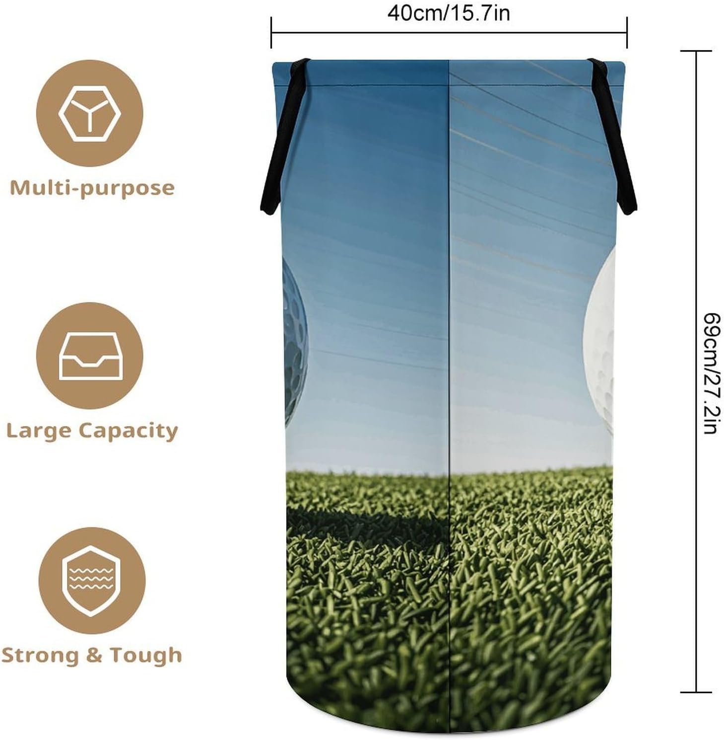 Golf BallLarge Capacity Laundry Basket Foldable Handheld Storage Basket Holds Clothes And Toys Essential for Every Home
