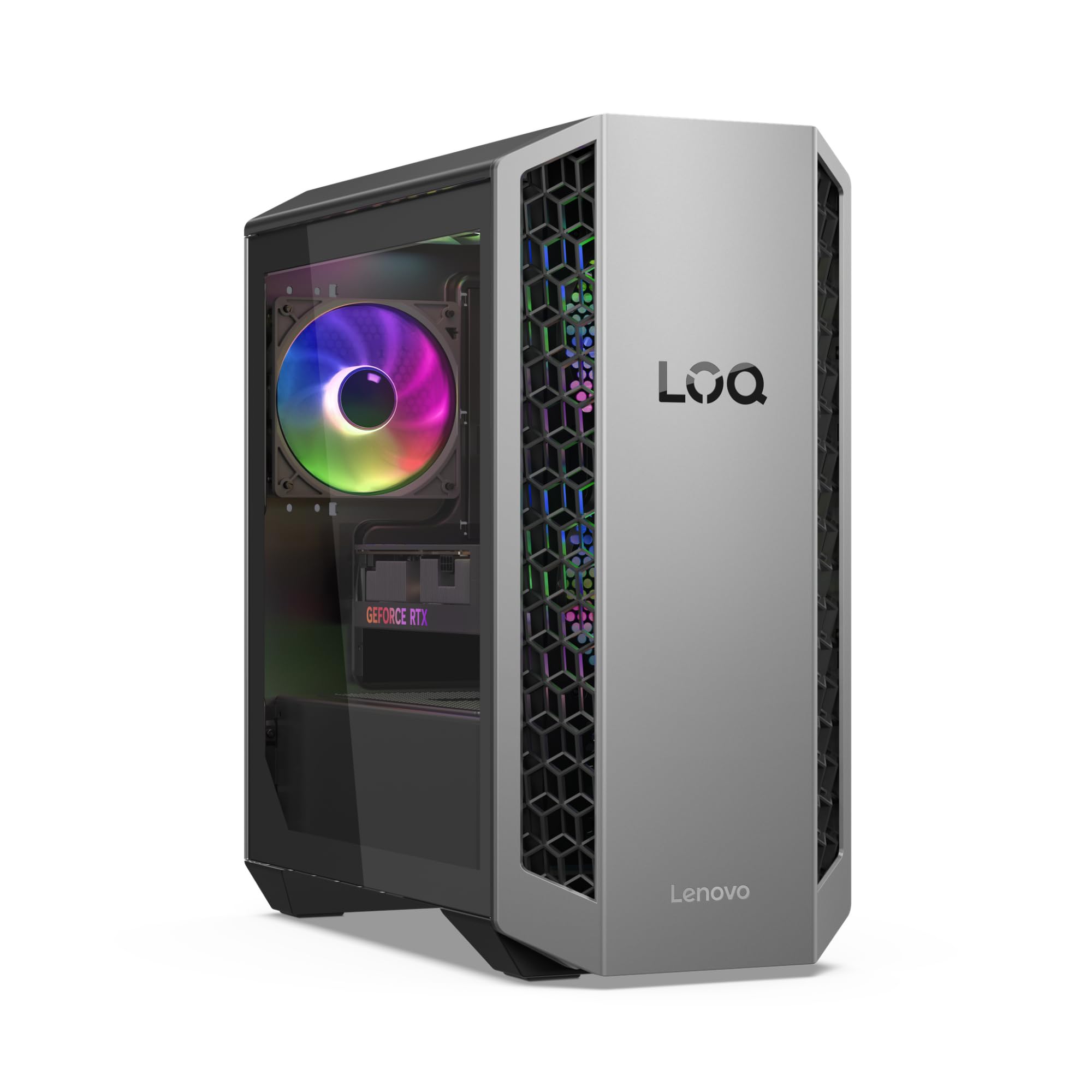 Lenovo LOQ Tower 26ADR10 Gaming Desktop | NVIDIA GeForce RTX 50 | AMD Ryzen 7-8745HX | 32RAM | 1TB | WiFi 7 | Windows 11 | 26L | 11.5kg | Luna Grigio Eclipse Black | 3 mesi GamePass