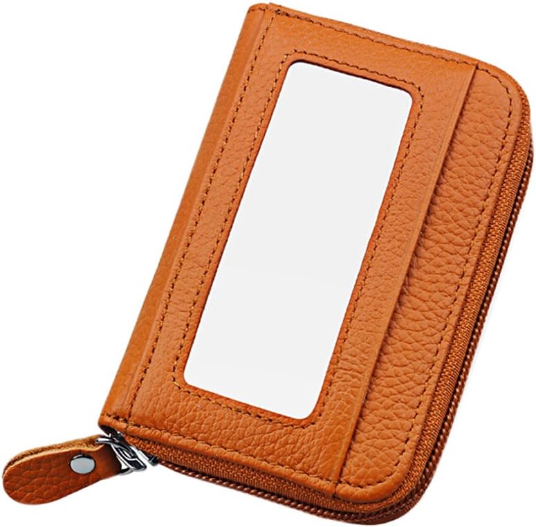 UniLife Women’s Genuine Leather Secure RFID Blocking Credit Card Holder Spacious Zipper Wallet Small Purse