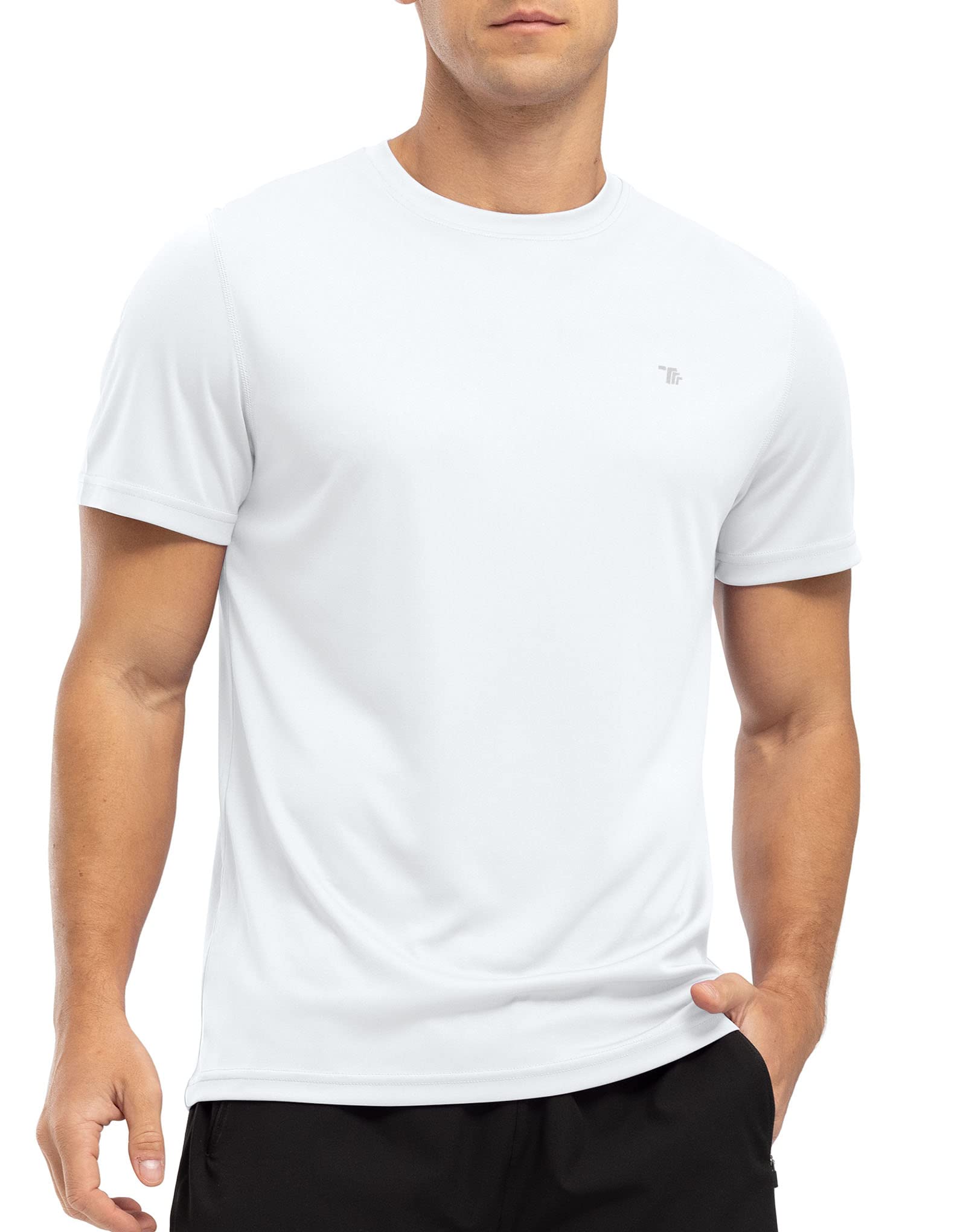 YSENTO Herren Rashguard Schwimmshirt UV Shirt Schnelltrocknend Kurzarm Sommer Sonnenschutz Wasser Shirts