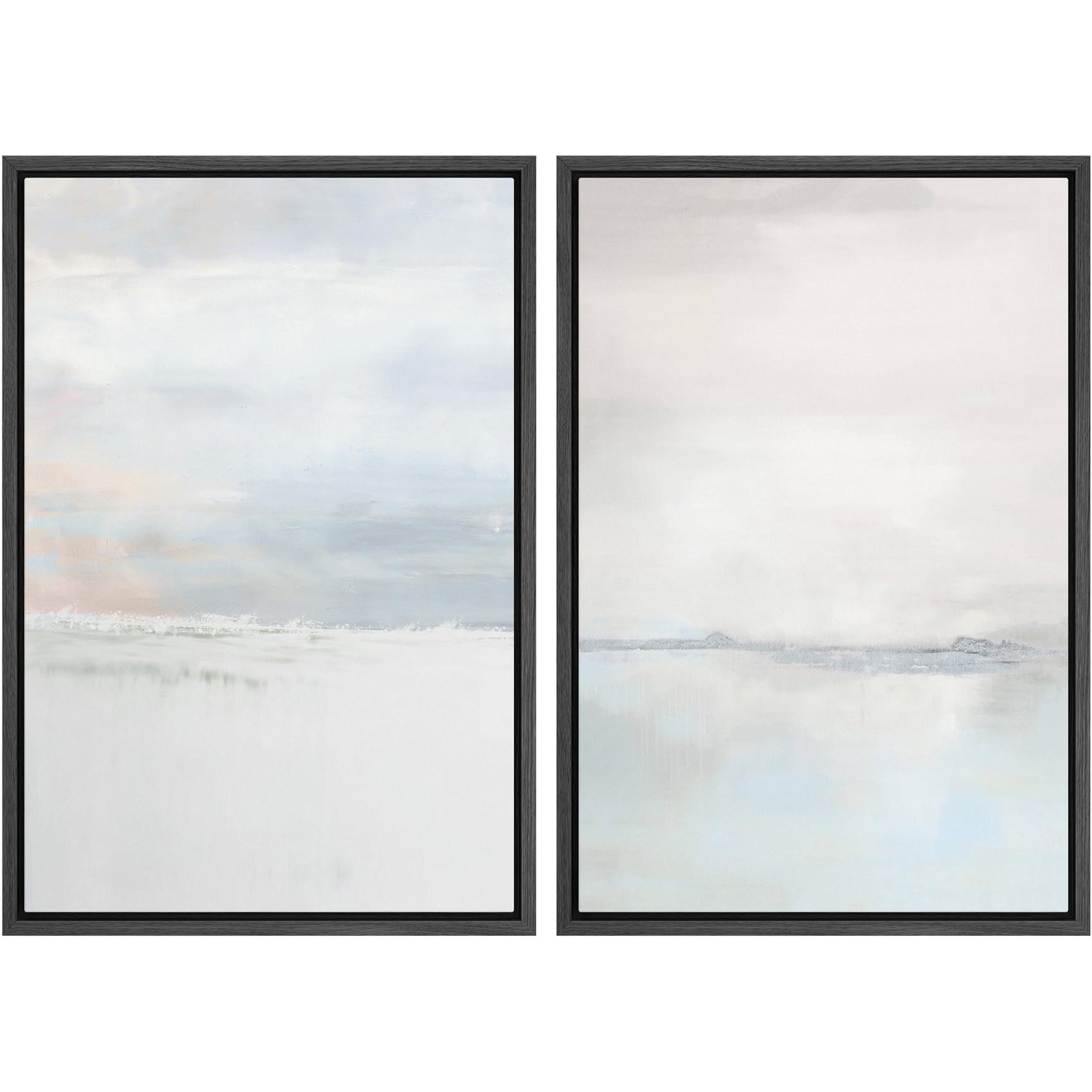 SIGNWIN Framed Canvas Print Wall Art Abstract Wave Pattern Modern Art Minimalist Neutral Decor for Living Room, Bedroom, Office - 16"x24"x2 Natural — view 112