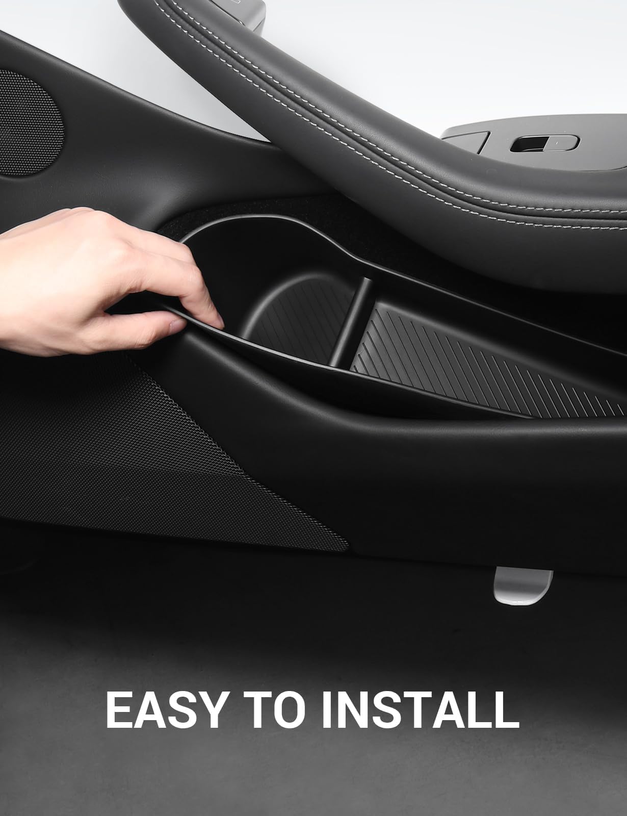 BASENOR Caja de Almacenamiento Lateral de Puerta Mejorada para Tesla Model 3 Highland 2024-2026, Bandeja Organizadora de Puerta Delantera y Trasera, Forro Protector de Bolsillo de Puerta de TPE