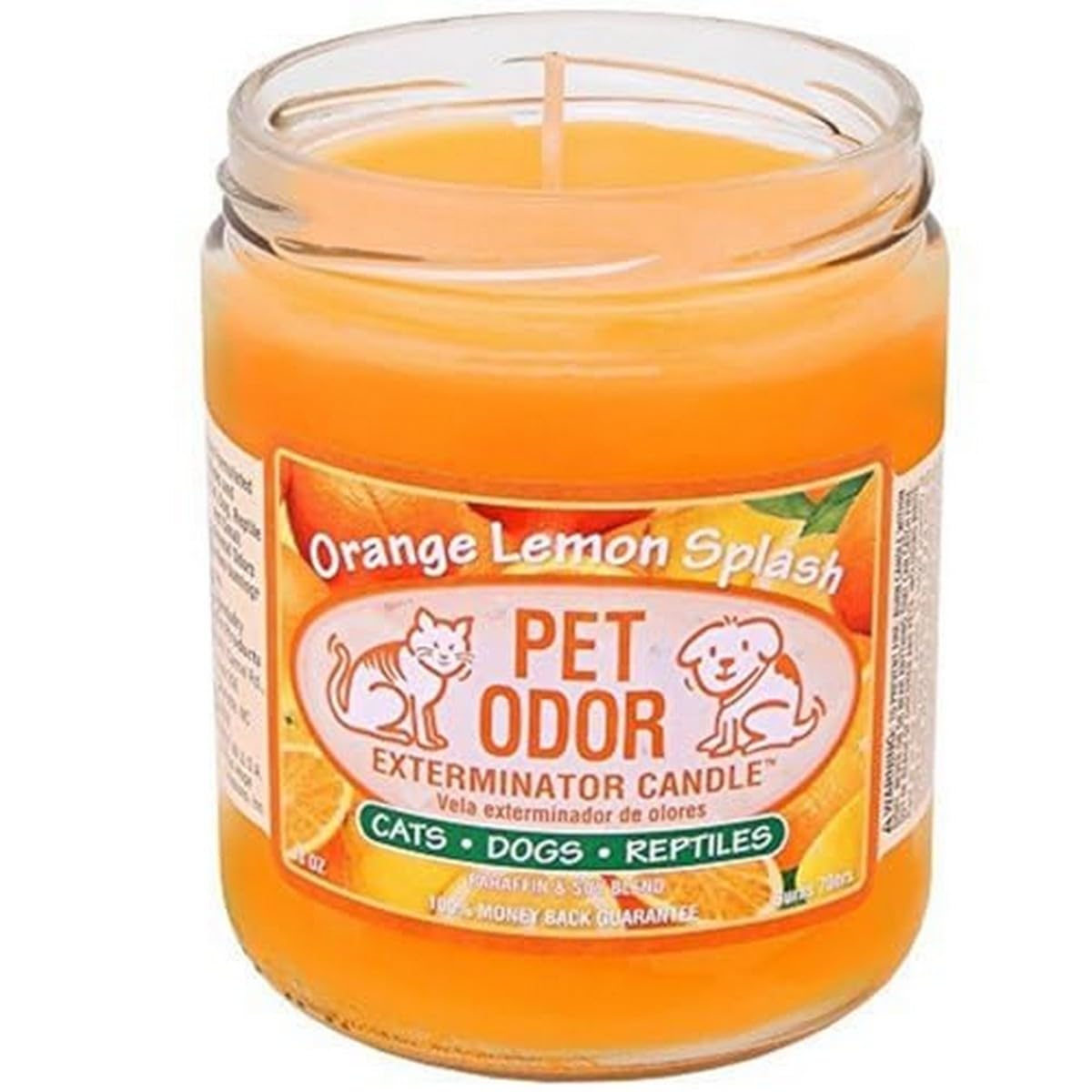 0 Pet Odor Exterminator Candle Orange Lemon Splash
