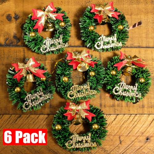 Image of NONNO & ZGF 6 Pack Flameless 8.7'' Window Candles +6 Wreath(with Bows /Bells)+12 AA Batteries(Include)+ 6 Suction Cups+ 6 Golden Candleholders. Battery Powered Ivory Taper Candle with Remote and Timer