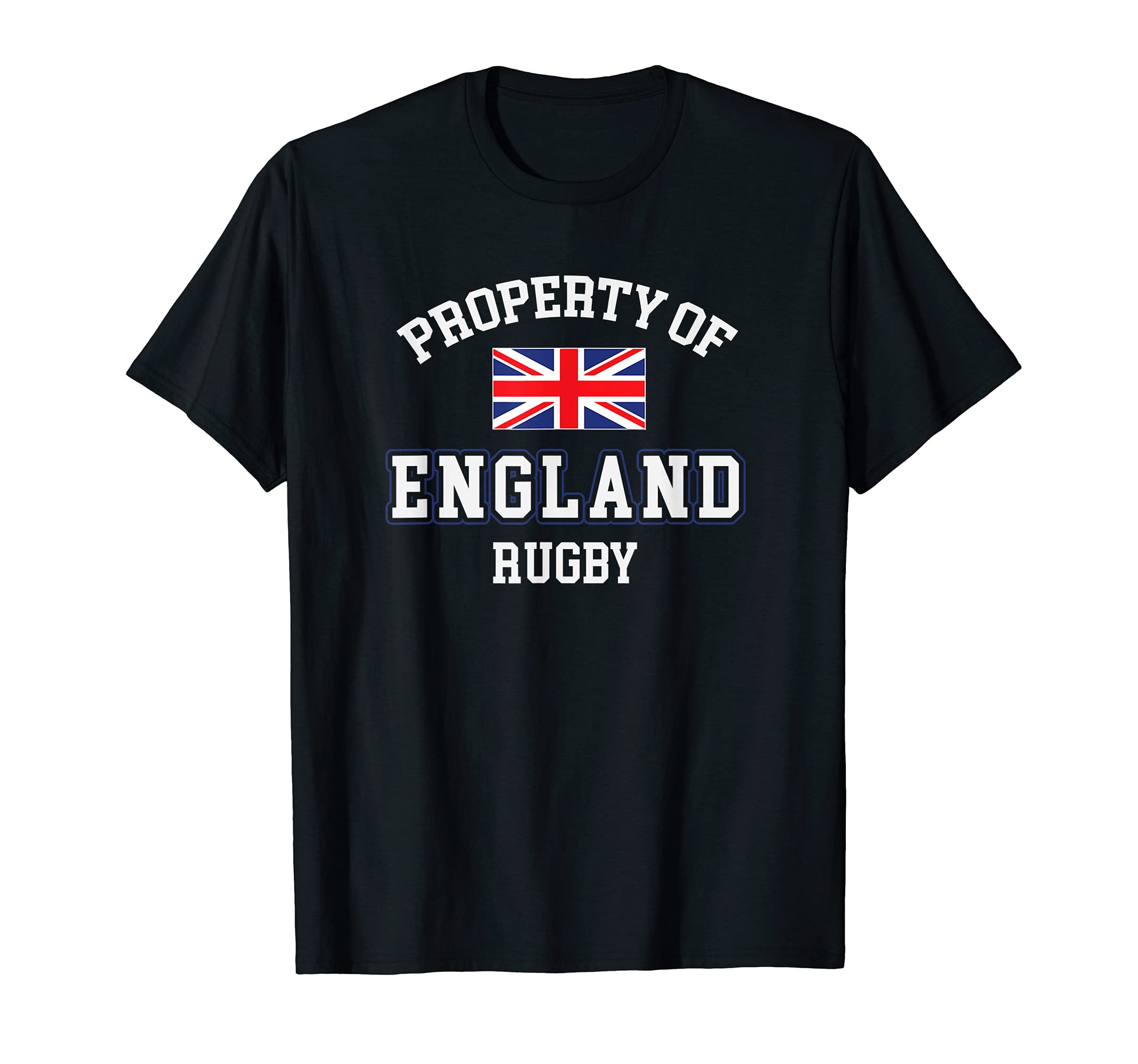 Property England UK Rugby Team Flag Player Fan Supporter T-Shirt, Black