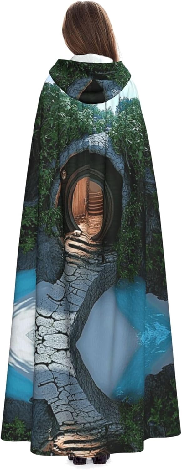 Mysterious cave Unique Darkness Poncho Shawl - Customizable Wearable Blanket for Women, Perfect Halloween Costume Accessory, Knight, Akatsuki, and More