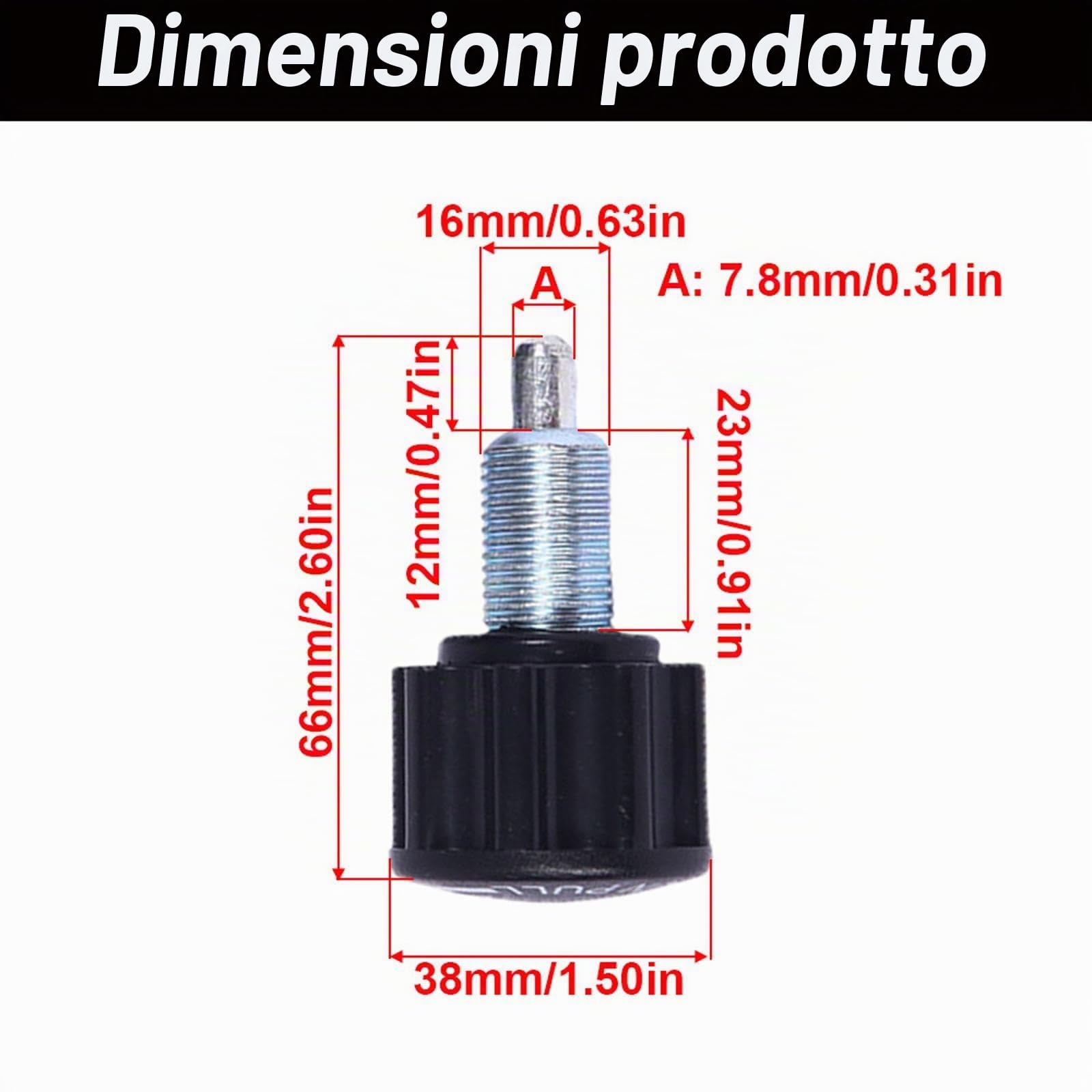 2 pezzi di pomello a molla con perno di bloccaggio M16, pomello di regolazione per parti di ricambio per attrezzature per il fitness domestico, bicicletta da spinning