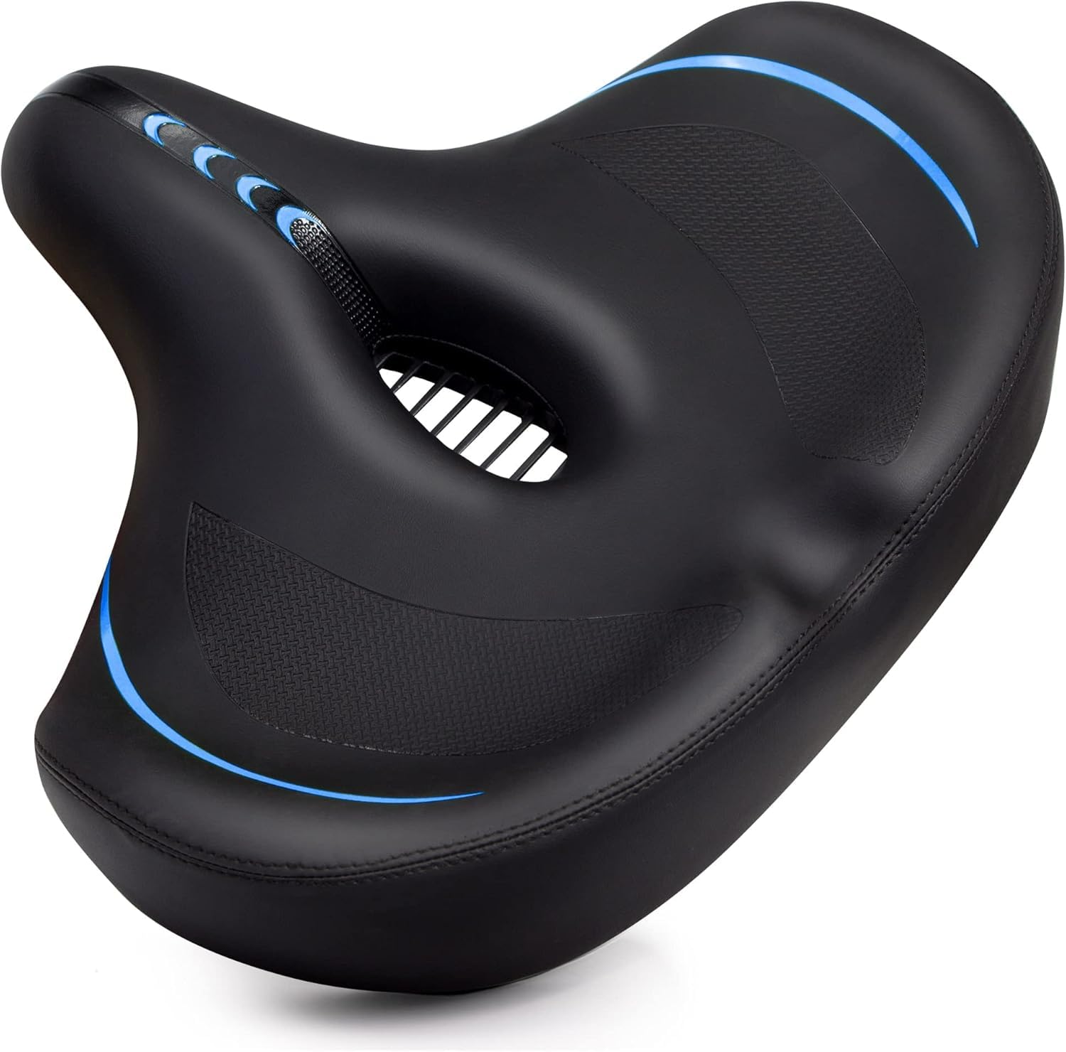 CDYWD Übergroßer Fahrradsattel Herren Damen - Bequem, Extra Breit, Weich Polster Fahrrad Sattel, Atmungsaktiv, Ergonomisch - Universal Ersatz Fahrradsitz für Mountainbike, Cityrad, Ebike, Heimtrainer